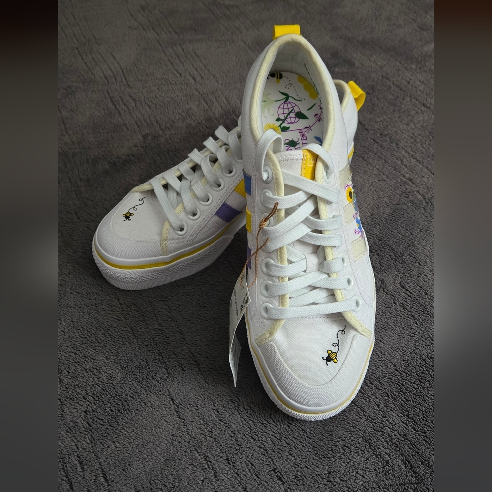 NWT adidas Originals Nizza Platform "Save The Bees" Sneakers Y7/W8.5